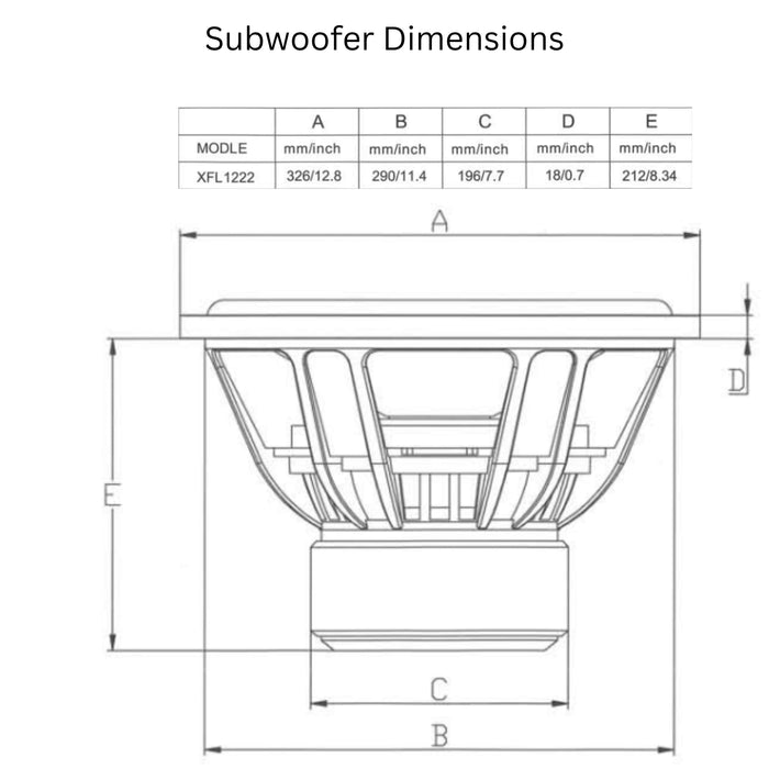 American Bass 12" XFL Series 1000W RMS Dual Voice Coil Subwoofer - XFL-12-D2