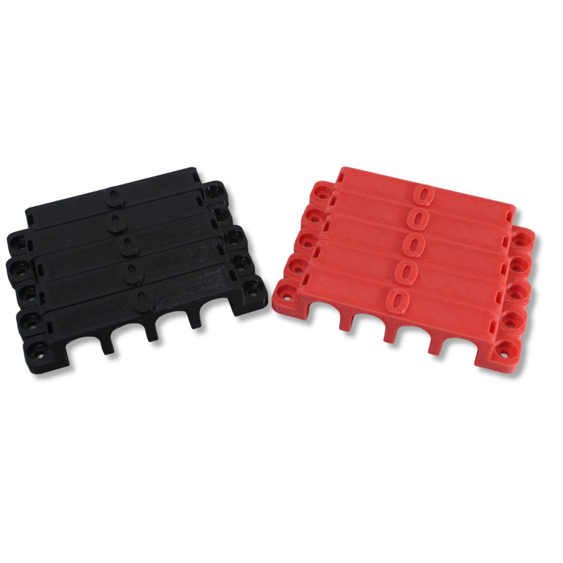 1/0 Gauge Cable Management Wire Comb Quad Slot Can Use w/ Cable Tie Red/Black