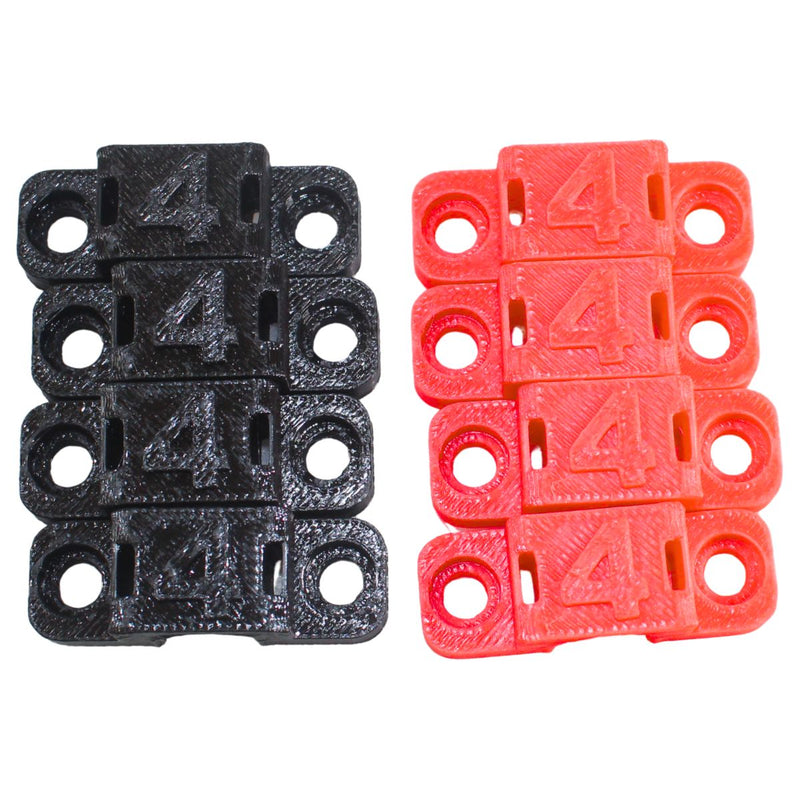4 Gauge Cable Management Wire Comb Single Slot Can Use w/ Cable Tie Red/Black