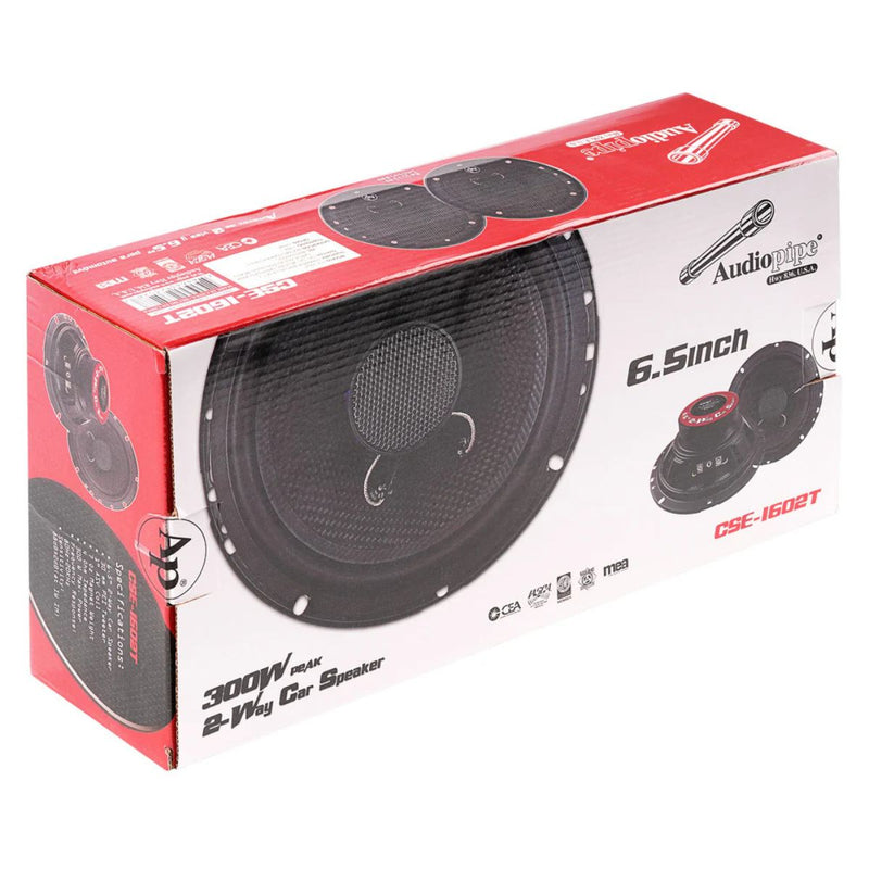 Audiopipe 6.5" 300 Watt 4-Ohm 2-Way Coaxial Car Audio Speaker CSE-1602T