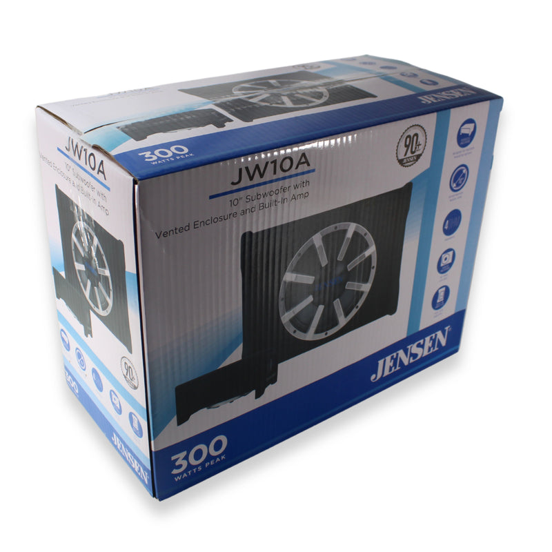 Jensen 10" 100 Watt RMS 4-Ohms Single Vented Downfire Subwoofer Enclosure