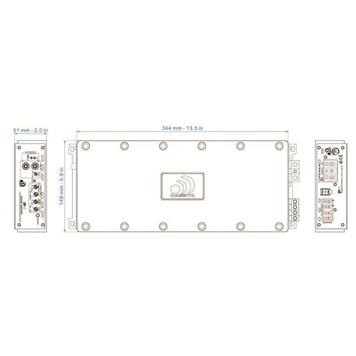 Massive Audio Primo P4 Mono Block 1600 Watts RMS 1 ohm Stable Amplifier