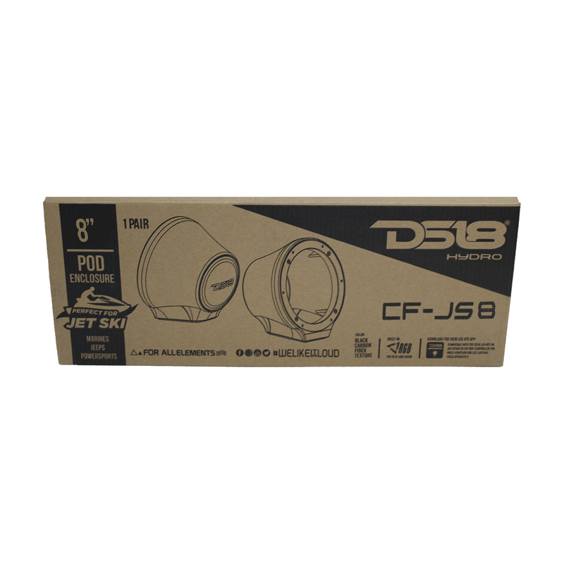 DS18 8" Jet Ski, Marine, Jeep & UTV/ATV Pod Enclosure-Pair (No Speaker) / CF-JS8