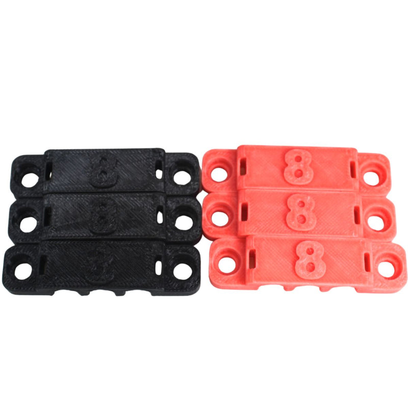 8 Gauge Cable Management Wire Comb Triple Slot Can Use w/ Cable Tie Red/Black