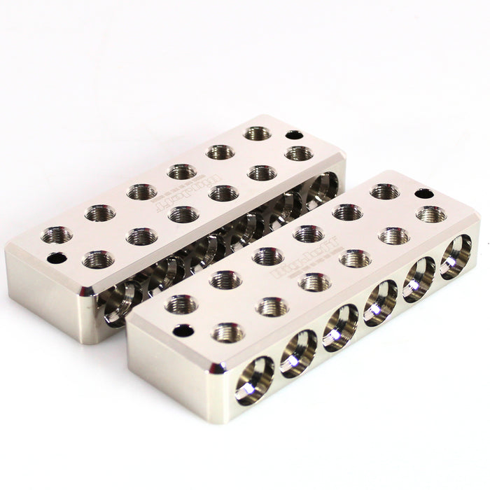 Big Jeff Audio 1/0 GA Aluminum 6 In - 6 Out Power/Ground Distribution Blocks