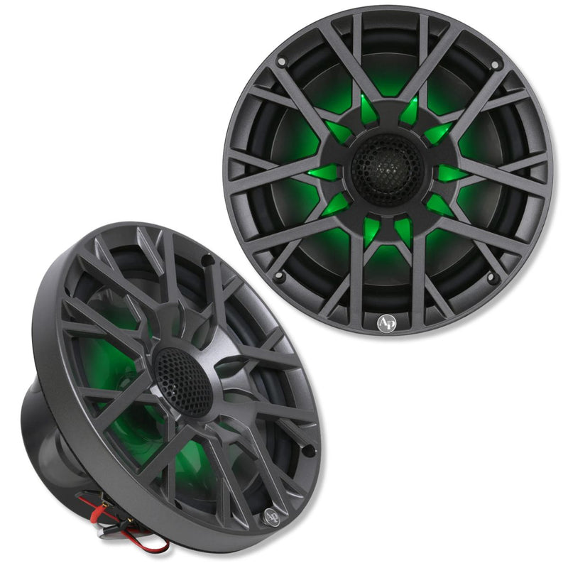 8" 175W RMS Coaxial 2-Way Marine Speakers Pair w/ RGB LED Lights  | APSW-804SP