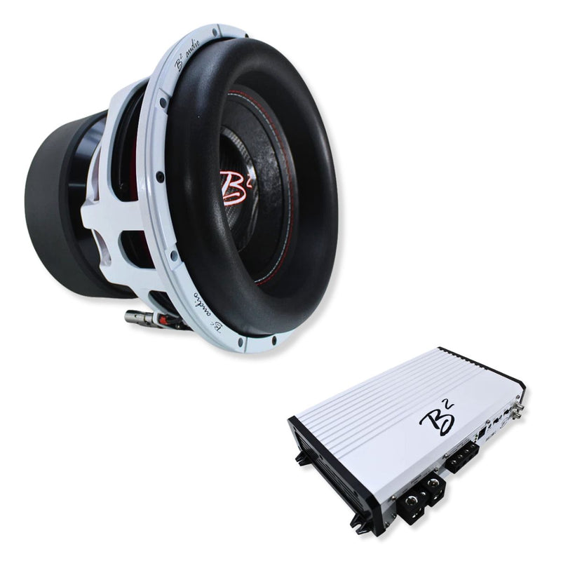 B2 Audio RAGE12-D2-V4 12" 2000W RMS Subwoofer with RAGE 2300.2 Amp