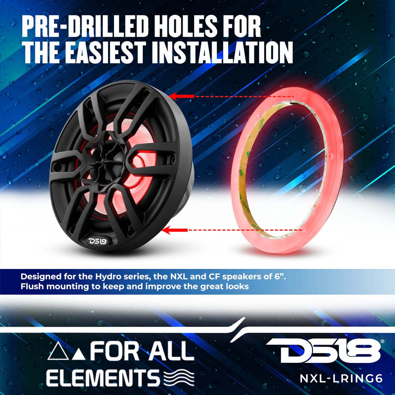 DS18 NXL-LRING6 RGB LED Waterproof Mounting Ring for 6.5" Speakers