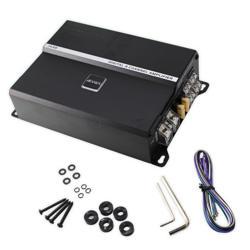 Jensen 4-Channel 740 Watts Class D RGB Amplifier w/ Bluetooth App Control