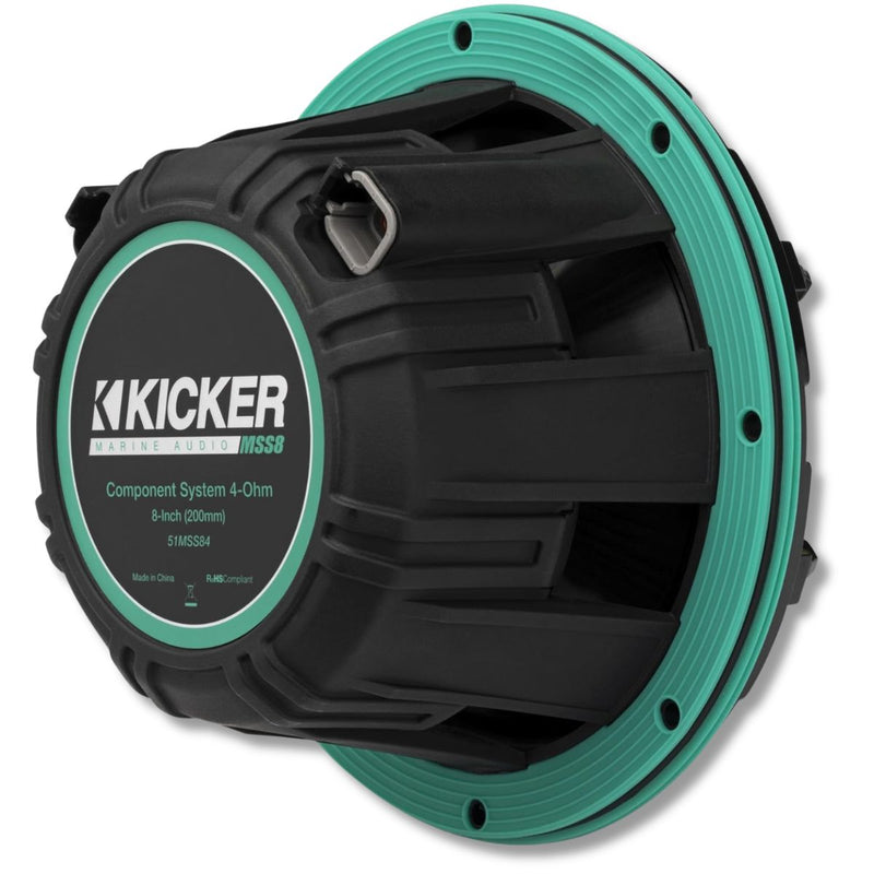 8" 200 Watts RMS 4-Ohm Marine LED Component Speakers Pair With Tweeters & Grills