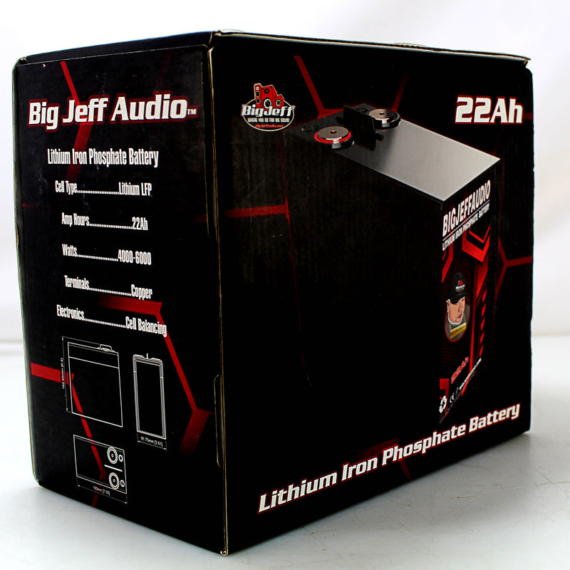 Big Jeff 3 Pack Car Audio Compact 22AH 12V Lithium LFP Battery 6000W BJ-LI-22AH