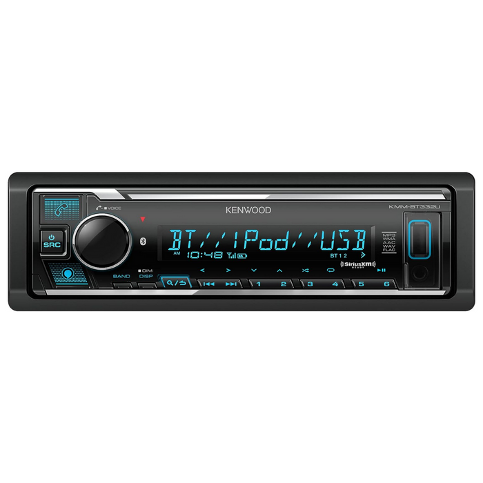 Kenwood Single DIN Car Stereo KMM-BT332U Plus SiriusXM Tuner Kit SXW300V1