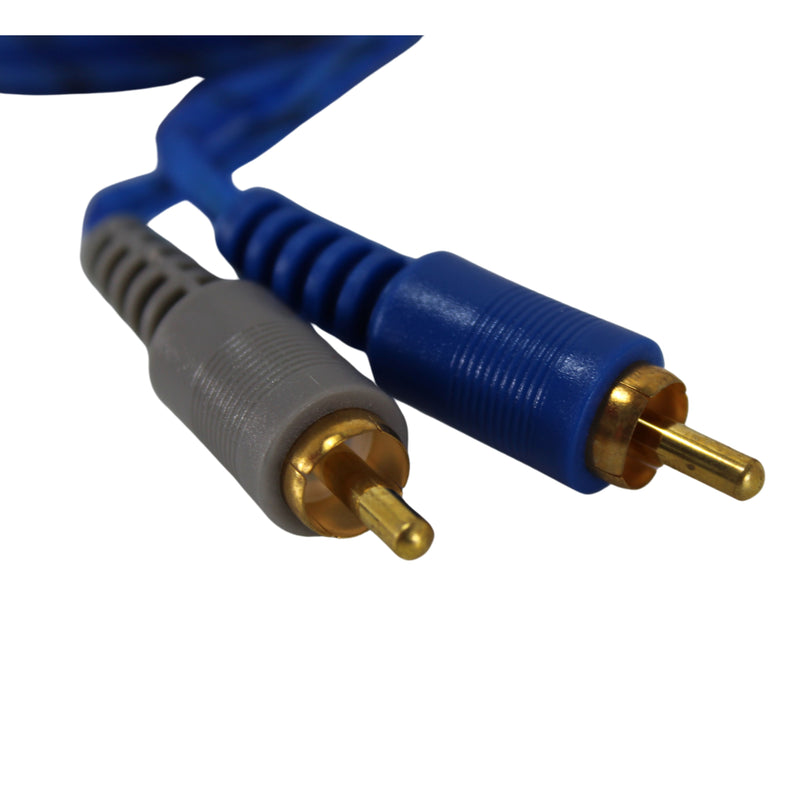 Cobalt 6.55 Ft (2 Meters) Blue RCA Cable w/ Angle and Straight Terminal