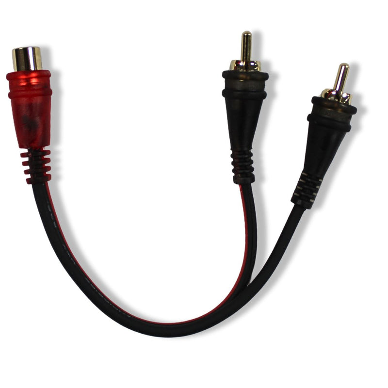 Audiopipe high-performance 6" Frosted Female to Dual Male RCA Y-Cable AMFV-YF-2M