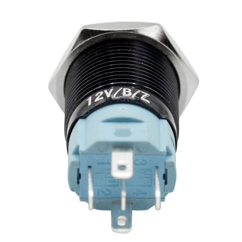 Sparked Innovations Universal Black Latching Push Button Switch w/Halo Ring LED