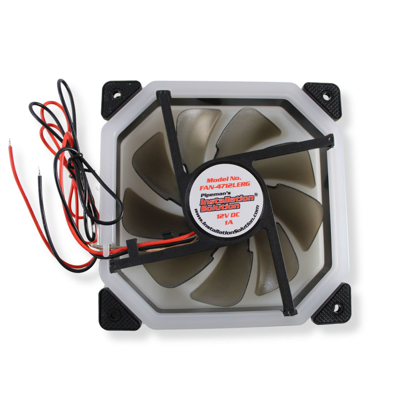 12 Volt Ultra Quiet Electronic / Amplifier Cooling Fan with RGB LED Lights