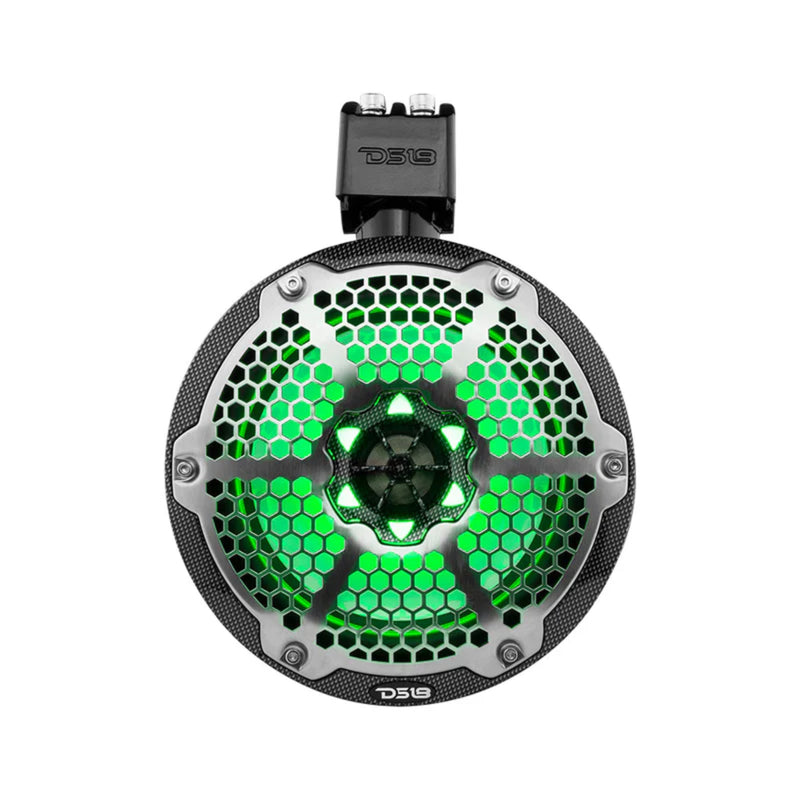 DS18 Pair of 8" 125 Watt RMS 4-Ohm Marine Tower Speakers W/ LED RGB Lights