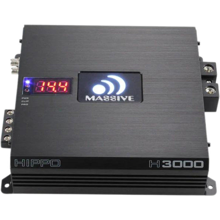 3000W RMS 1-Ohm Monoblock Amplifier Massive Audio HIPPO Series MA-H3000