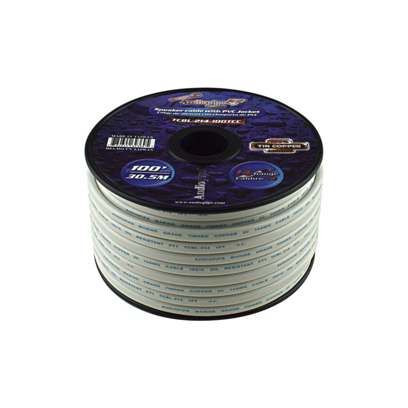 14 GA White PVC Jacket OFC Tin Copper Audiopipe Speaker Wire Lot Cut By The Foot
