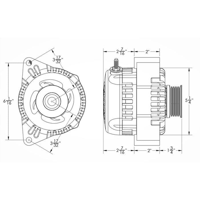 Mechman S-Series 170 Amp Chrome Alternator For 2005 - 2007 6.0L C5/C6 Corvette