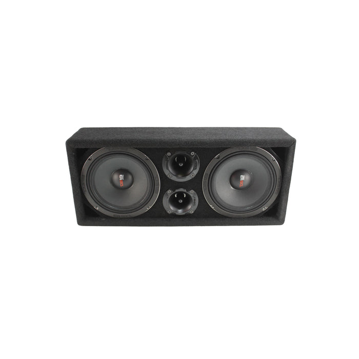 DS18 Pro Audio Fullrange Box w/ Dual 8" Loudspeakers & Dual 3" Bullet Tweeters