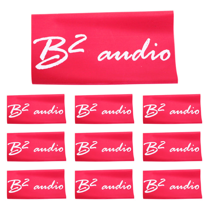 B2 Audio 10 Pack of 0 Gauge Red Heat Shrink with B2 Audio Logo