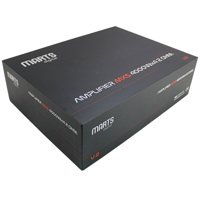 Marts Digital MXS Series 4 Channel 4K Class D 2 Ohm Amplifier MXS-4000x4-2-V2