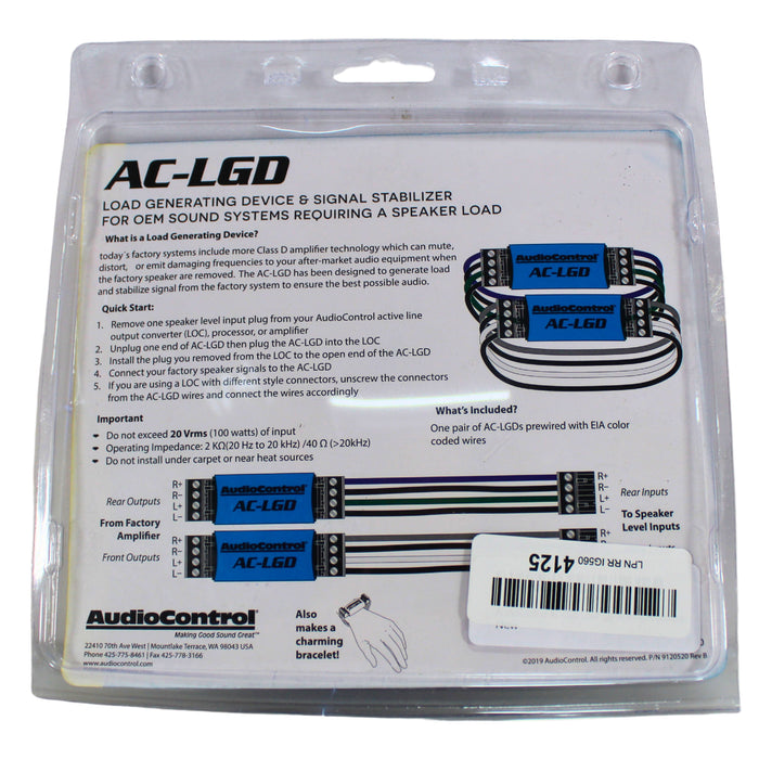 AudioControl Load Generating Device and Signal Stabilizer AC-LGD OPEN BOX 8607