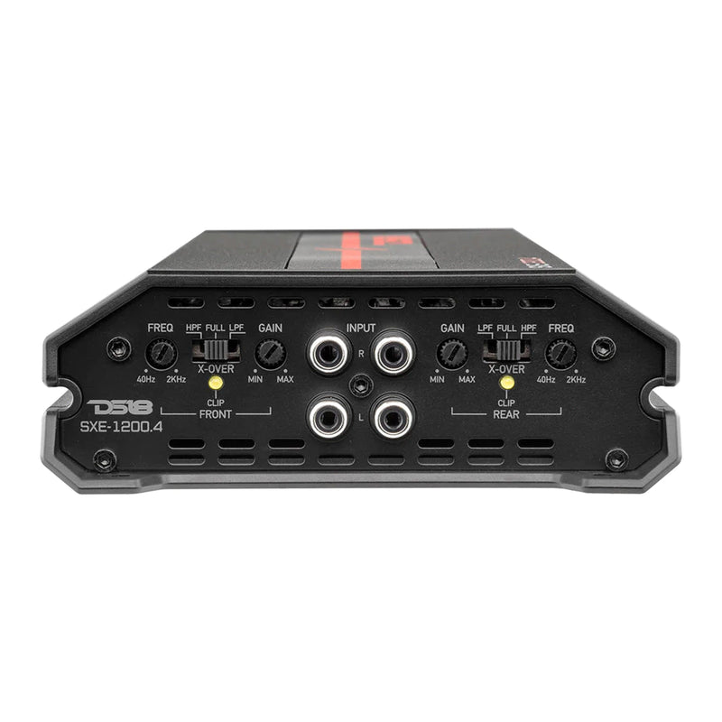DS18 Car Audio Full Range 4 Channel 1200W Amplifier Class A/B Black SXE-1200.4-BK