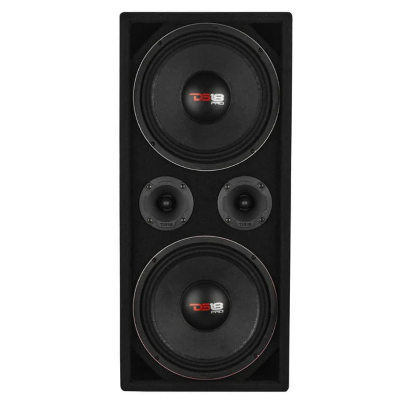 Dual 10 inch 300W RMS Voceteo Loaded Enclosure w Tweeters, Amplifier & Speakon