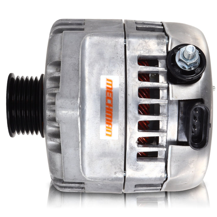 Mechman S-Series 320 Amp Universal Racing Alternator Natural Finish 7127320