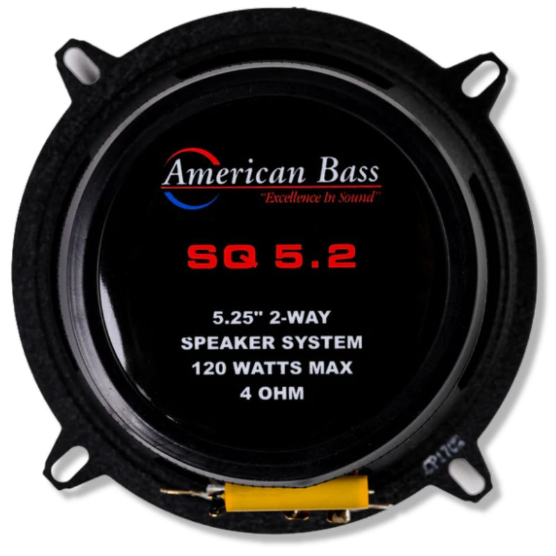 American Bass 5.25" 60 Watt RMS 4 Ohm 2-Way Coaxial Speaker System Pair SQ 5.25