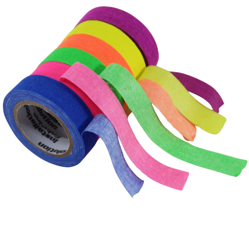 Multi-Color 0.59" x 50 Ft Luminous Cotton Cloth High Heat Harness Copolymer Tape