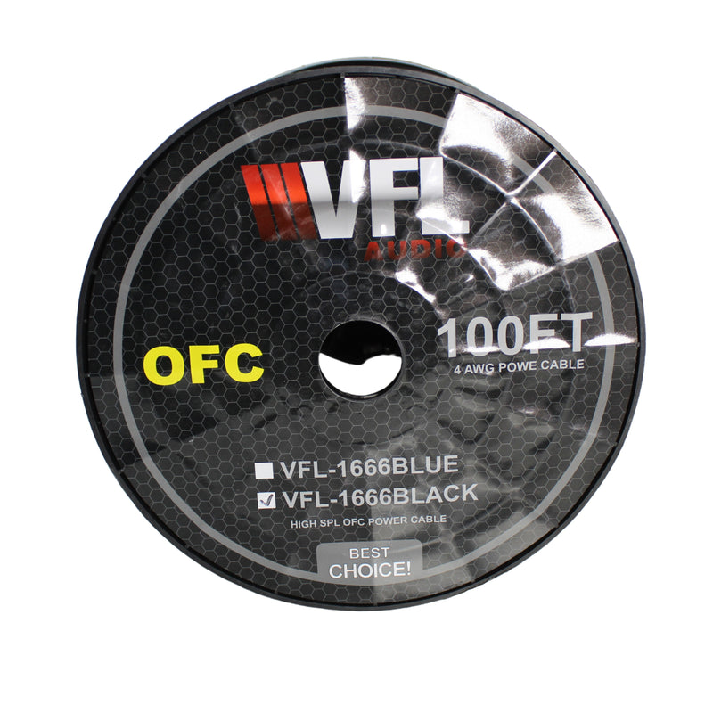 4 AWG Black PVC Jacketed 100% OFC American Bass Power Cable Lot Cut By The Foot