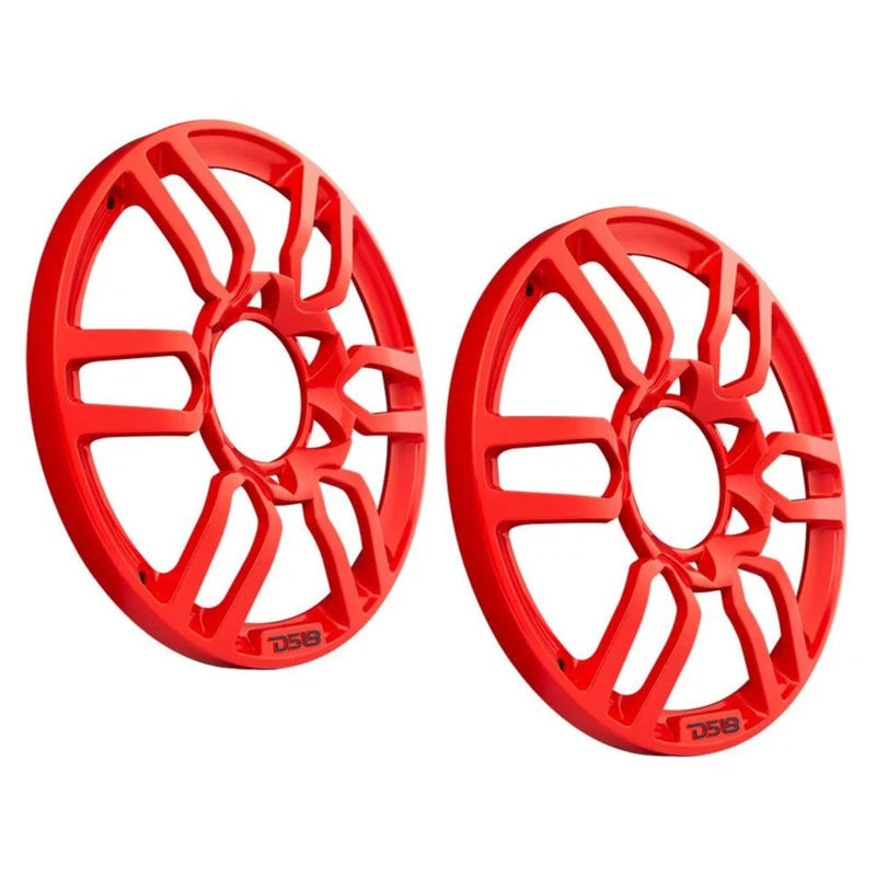 DS18 Universal 6.5 Inch Plastic Speaker Grill Covers Red Pair | PRO-GRILL6 RED