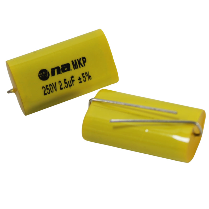 Pair of 2.5 Microfarad Bass Blocker 250 Volt Metalized Film Capacitors