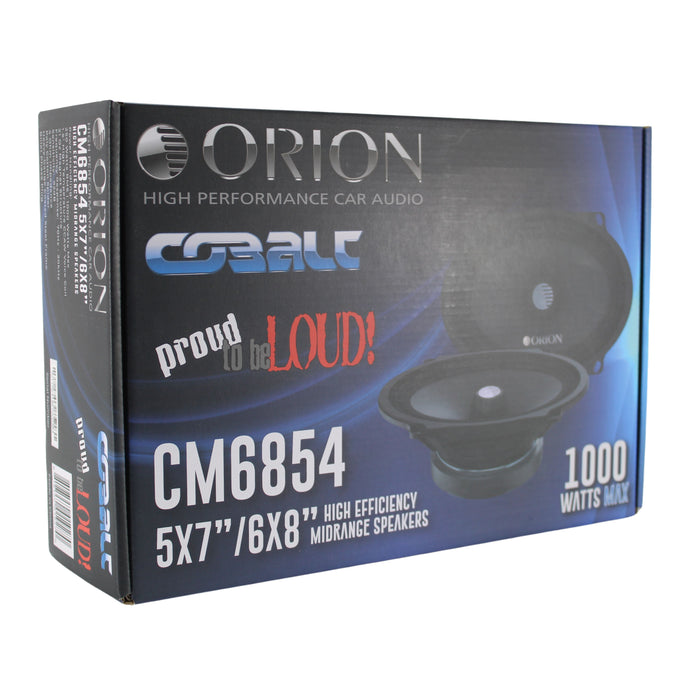 Pair of Orion 4-Ohm 250w RMS Cobalt High Efficiency 6x8 Midrange Bullet Speakers