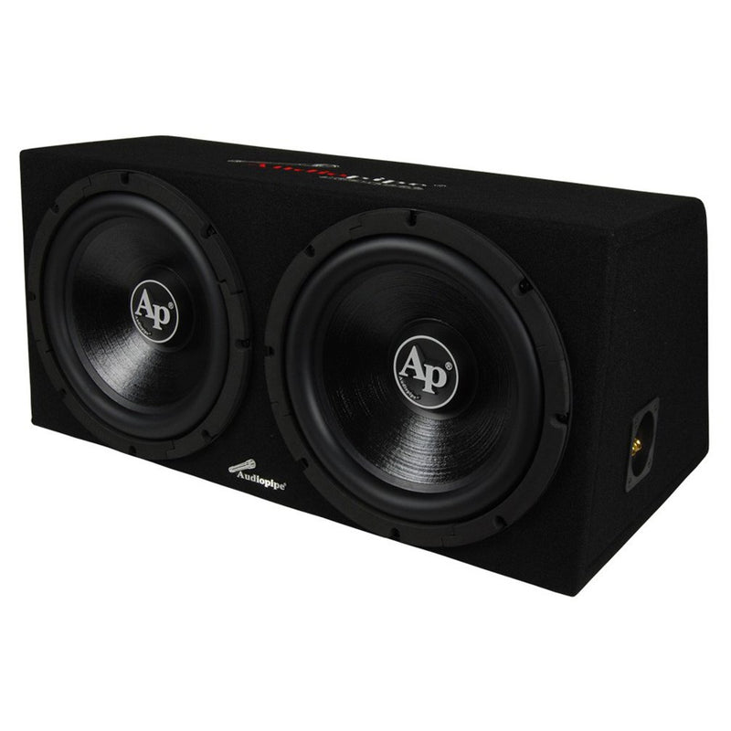 Audiopipe 2000W 12" Loaded Enclosure w/ 2 Channel Amp and Installation Kit