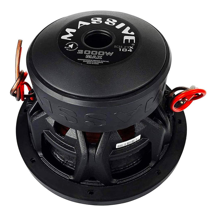 Massive Audio 10" 2000 Watt Subwoofer Dual 4 Ohm Voice Coil KILOX104