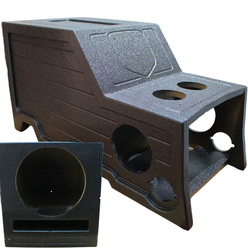 King Boxes 12" Woofer (2) 6.5" & (2) 3.5" Cutouts Center Console Dodge Ram 06-08