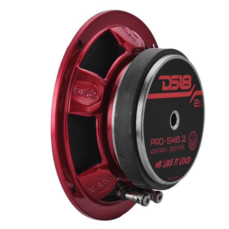 6.5" 200W RMS 2-Ohm Water Resistant Midrange Marine/Motorcycle Speaker DS18