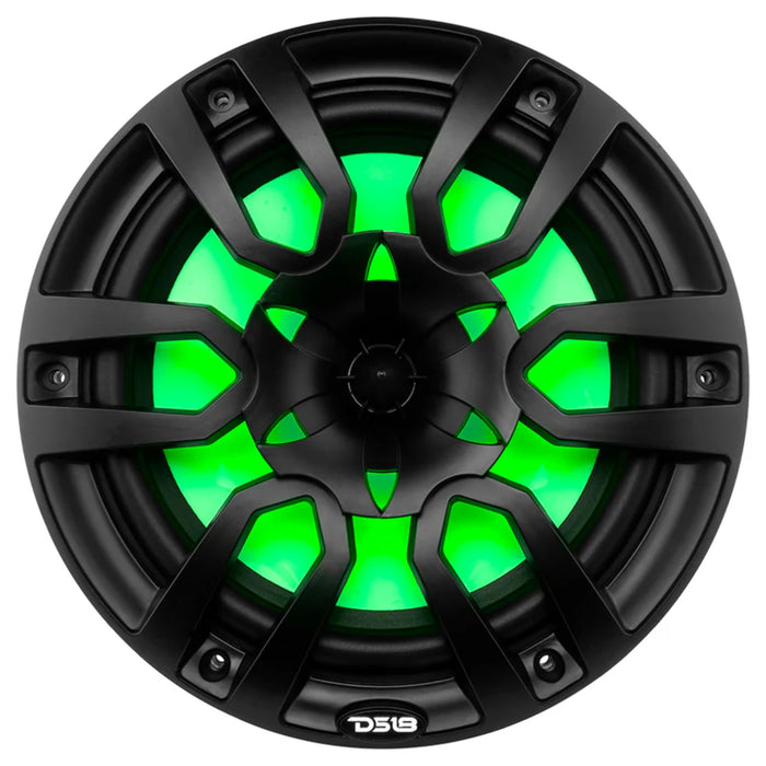 DS18 NXL 10" 2-Way 200 Watt RMS 4-Ohm Coaxial Marine Speakers w/ RGB LED Lights