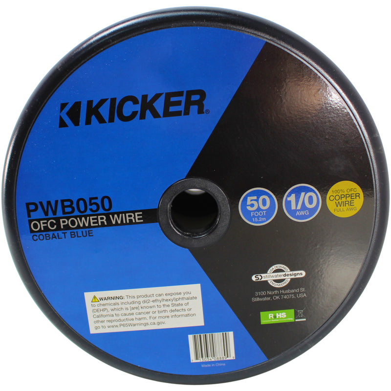 Kicker 0 AWG 100% OFC Blue Power/Ground Wire Lot Cut By The Foot