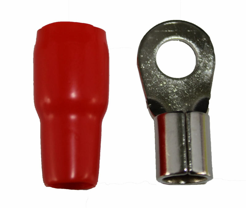 XS Power 10pk, 5 Red + 5 Black  0 AWG 8.5MM Ring Terminals Nickel Plated XS-RT0S