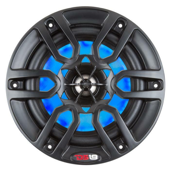 DS18 6.5" 600W 4 Ohm Black Marine Power Sport RGB LED Speakers Pair NXL6BK