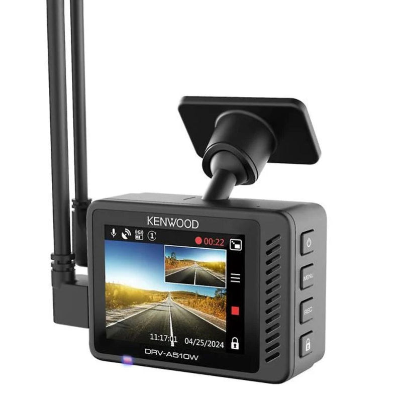 Kenwood 2K Front & Rear Dash Camera w/GPS, BT, WIFI, Motion Detection DRV-A510WDP