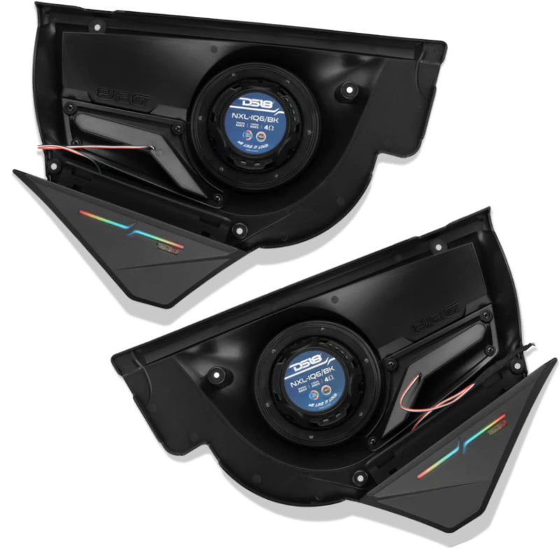 Can-Am Maverick X3 Front Door LED Speaker Panel loaded w/ 6.5" NXL-IQ6/BK Pair