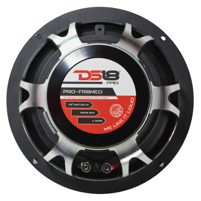 DS18 8" Midrange Bullet Loudspeaker 500W Neodymium 4 Ohm PRO-FR8NEO