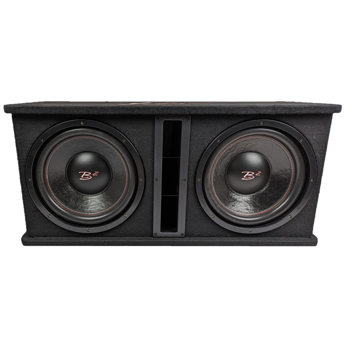 B2 Audio Dual 12" 1000W RMS Dual 2 Ohm Vented Loaded Subwoofer Enclosure DVPE212