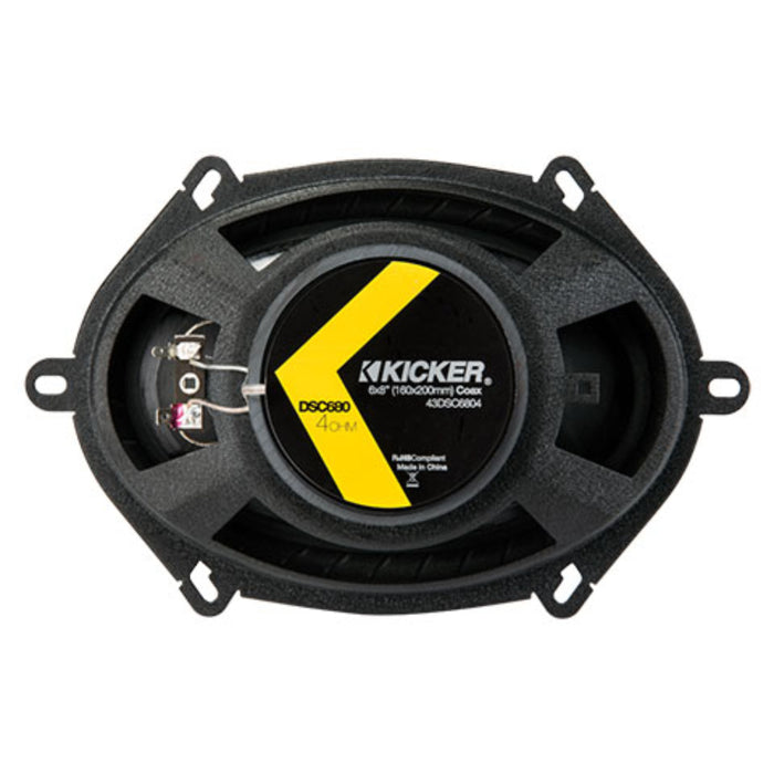 Kicker 6x8" Coaxial 2 Way Speakers 200W Peak 4 Ohm Car Audio Black 43DSC6804